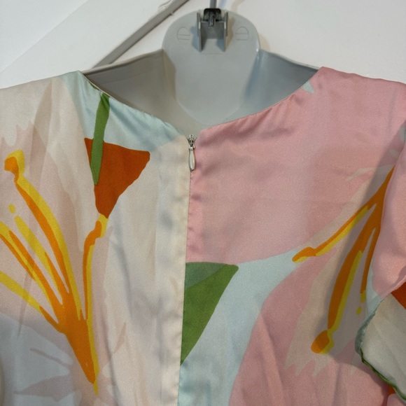 Great Jones Floral Print Belted Sleeveless V-Neck Short Romper Multicolor Sz 16 - Picture 7 of 10